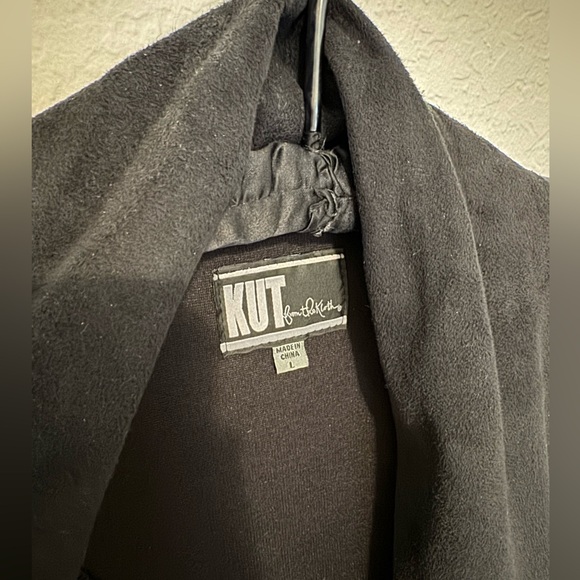 Faux suede, and faux leather jacket/blazer with stretch - Picture 2 of 3